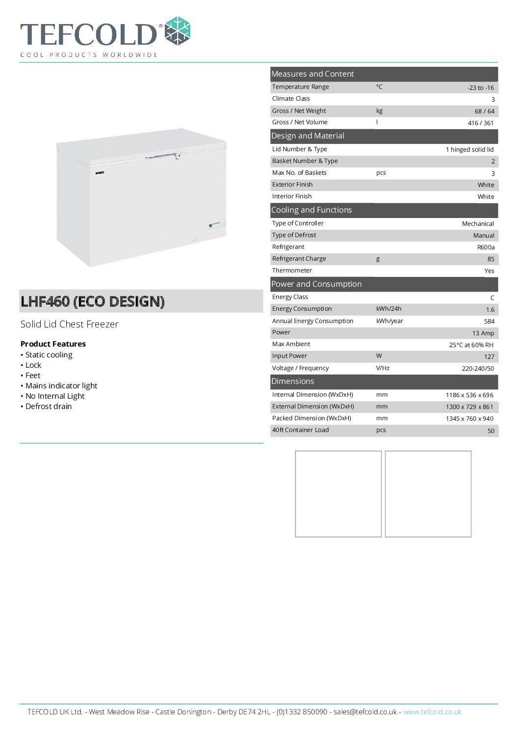 Tefcold LHF460 Chest Freezer White 416L Tefcold LHF460 Chest Freezer White 416L - Image 6
