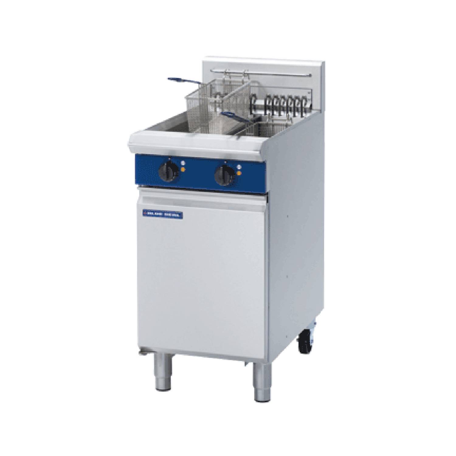 Blue Seal E44 450mm Twin Pan 2 Basket Electric Fryer, 2 x 12L