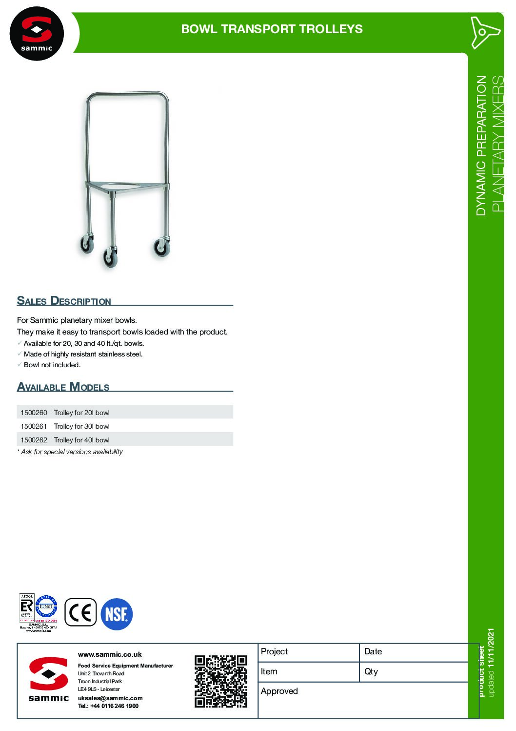 Sammic Bowl Transport Trolleys 1500260/61/62 Sammic Bowl Transport Trolleys 1500260/61/62 - Image 3