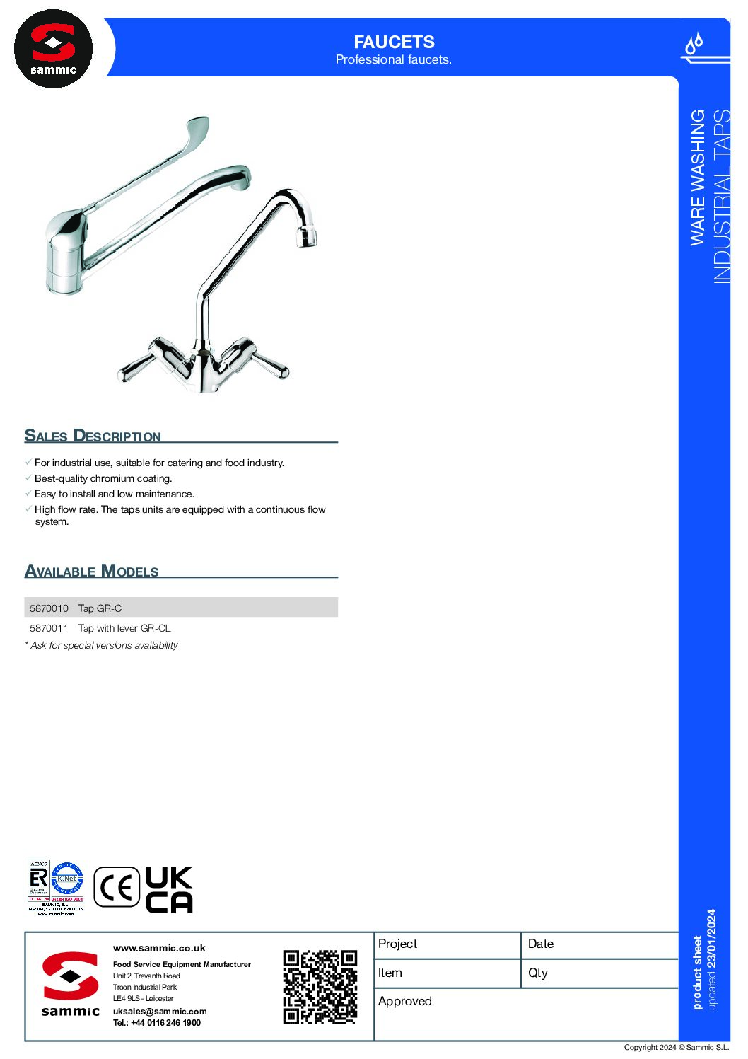 Sammic Industrial Range of Taps/Faucets Sammic Industrial Range of Taps/Faucets - Image 3