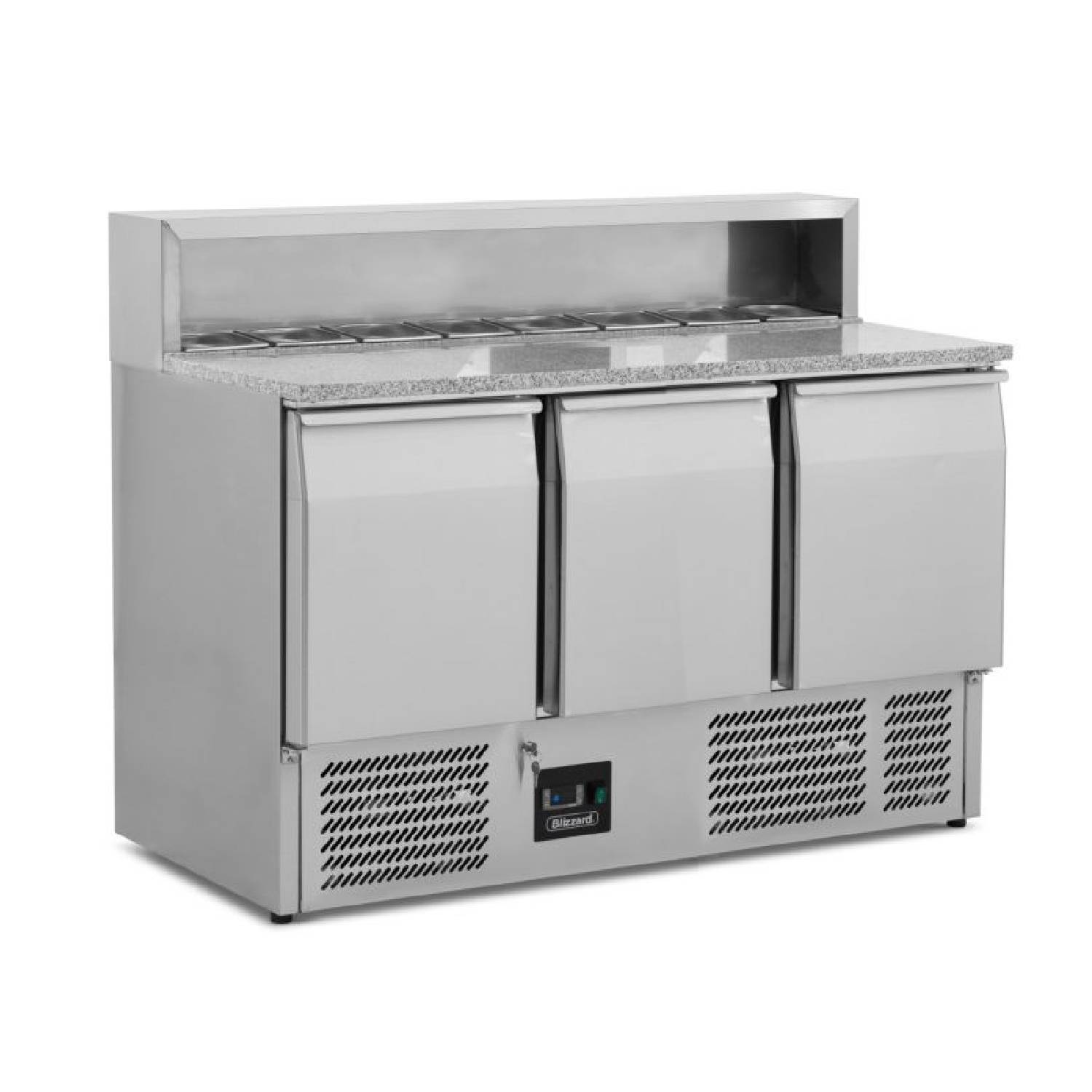 BLIZZARD BCC3PREPGRANITE 3 Door Compact Gastronorm Pizza Prep Counter 368L