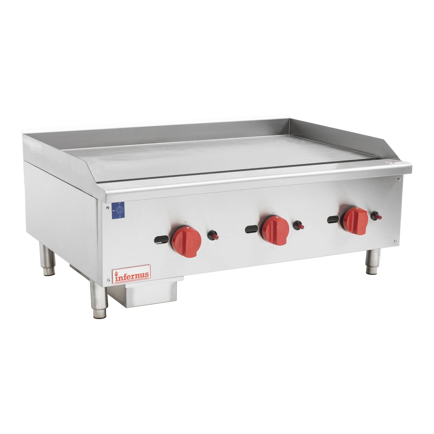 Infernus Counter Top 3 Burner Gas 900mm Griddle, 20mm plate Infernus Counter Top 3 Burner Gas 900mm Griddle 20mm plate
