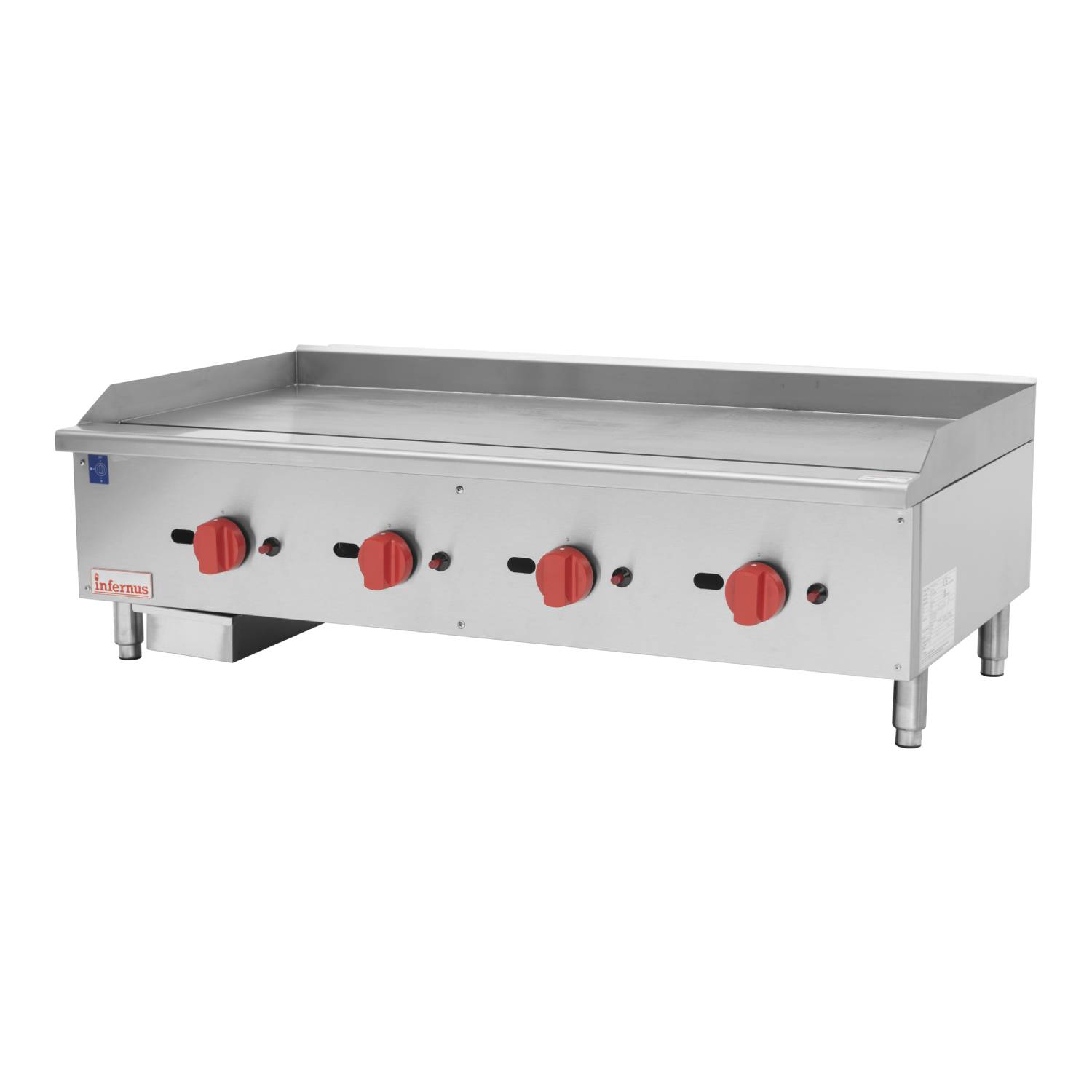 Infernus Counter Top 4 Burner Gas 1200mm Griddle, 20mm plate Infernus Counter Top 4 Burner Gas 1200mm Griddle 20mm plate