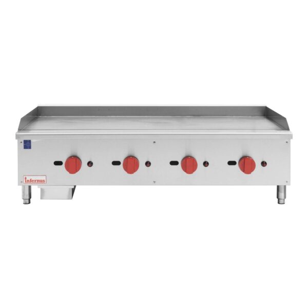 Infernus Counter Top 4 Burner Gas 1200mm Griddle 20mm plate