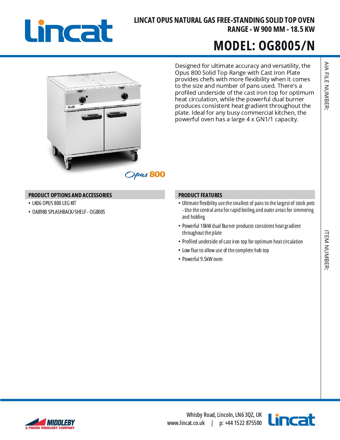 Lincat OG8005 Gas Solid Top Range Lincat OG8005 Gas Solid Top Range - Image 7