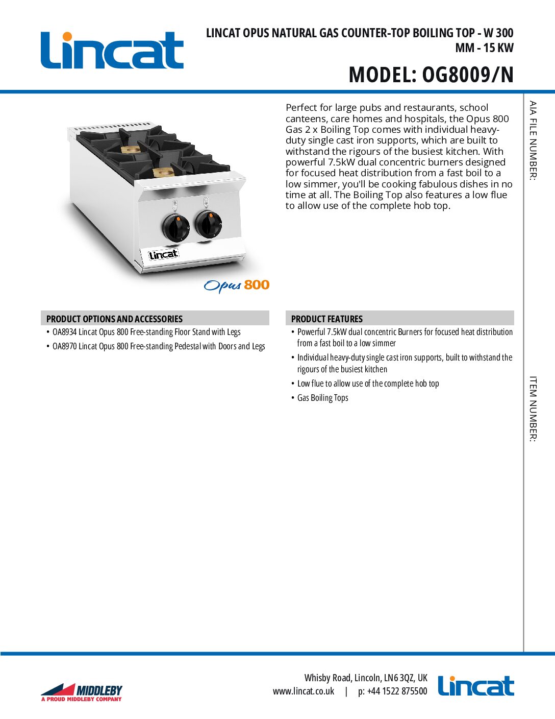 Lincat OG8009 Gas 2 Burner Boiling Top Lincat OG8009 Gas 2 Burner Boiling Top - Image 2