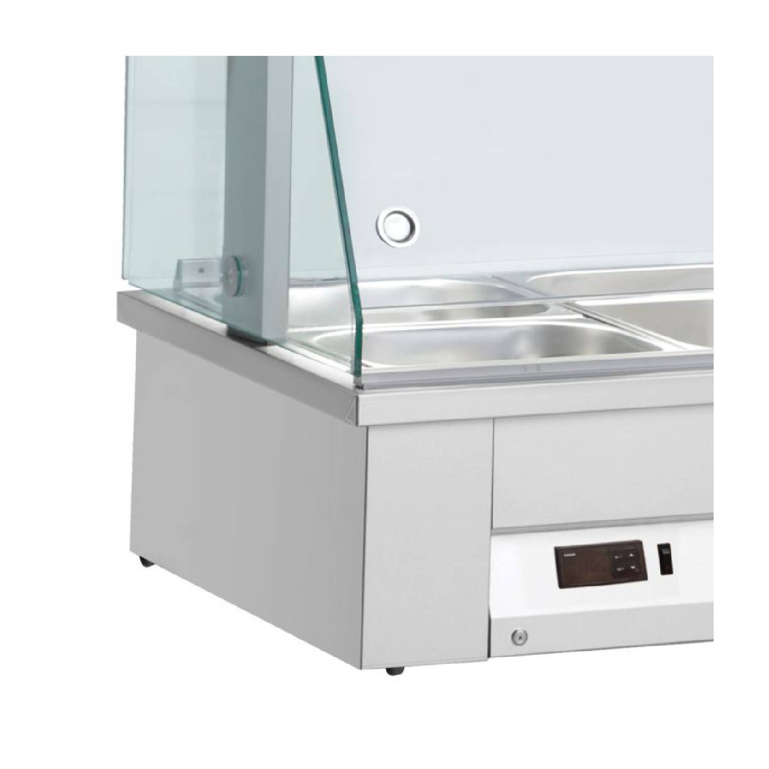 INOMAK MBV614 Counter Top Gastronorm Bain Marie with Glass Display Case INOMAK MBV614 Counter Top Gastronorm Bain Marie with Glass Display Case (1)