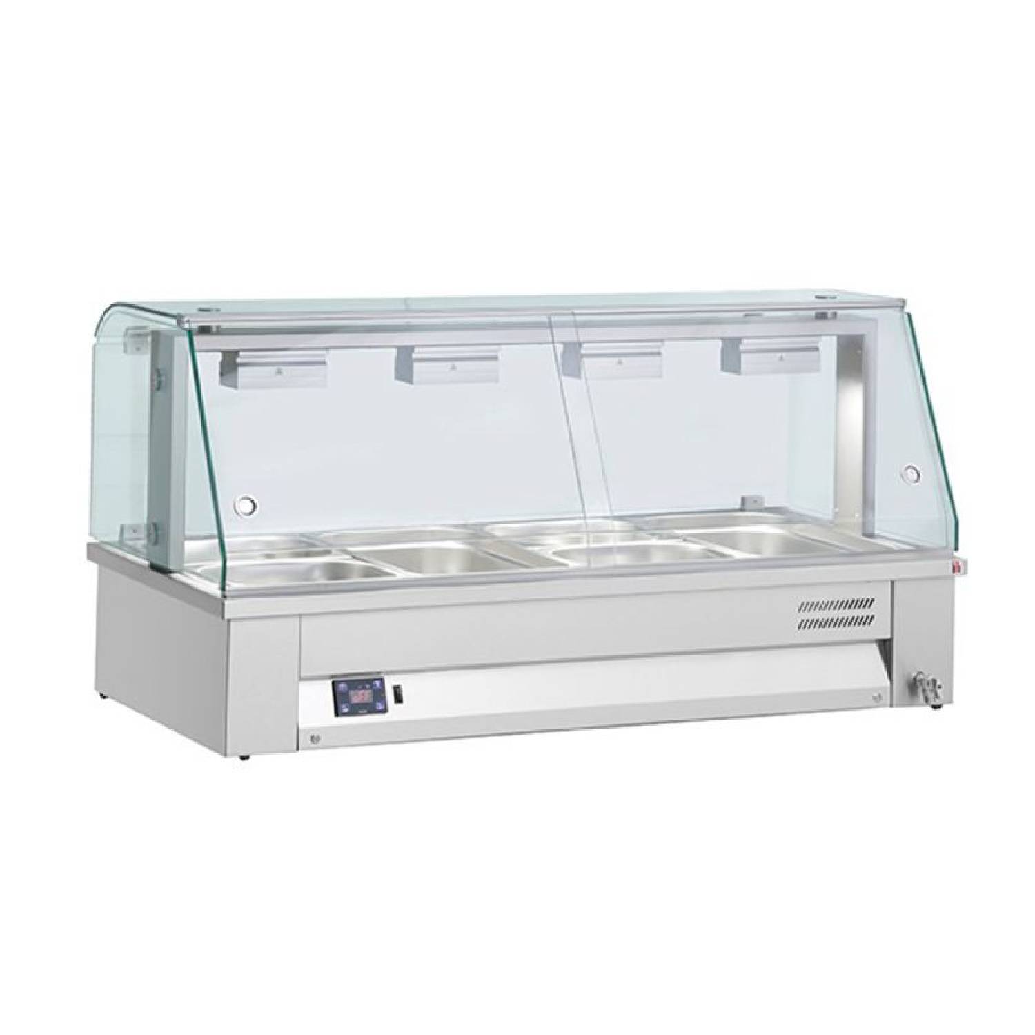 INOMAK MBV614 Counter Top Gastronorm Bain Marie with Glass Display Case