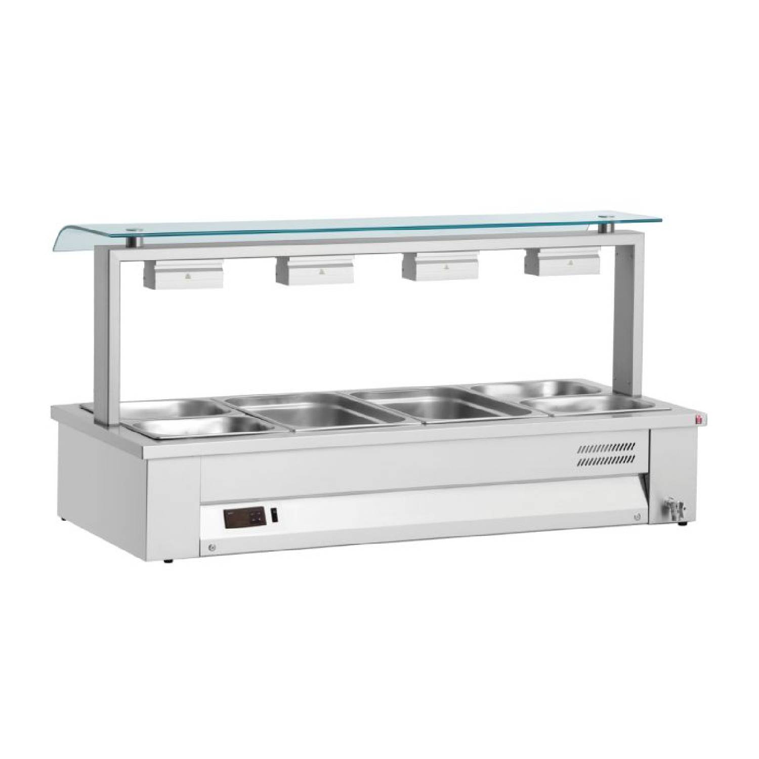INOMAK MEV614 Counter Top Bain Marie with Sneeze Guard INOMAK MEV614 Counter Top Bain Marie with Sneeze Guard