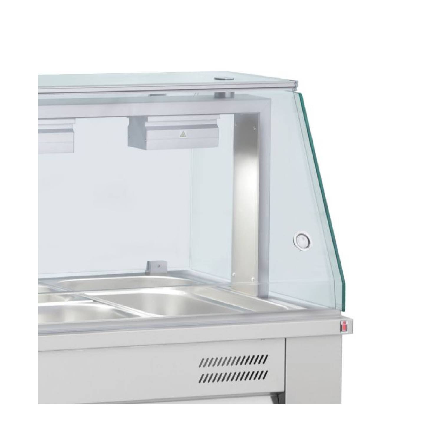 INOMAK MIV711 Gastronorm Bain Marie with Glass Structure & Heated Base INOMAK MIV Glass Interior