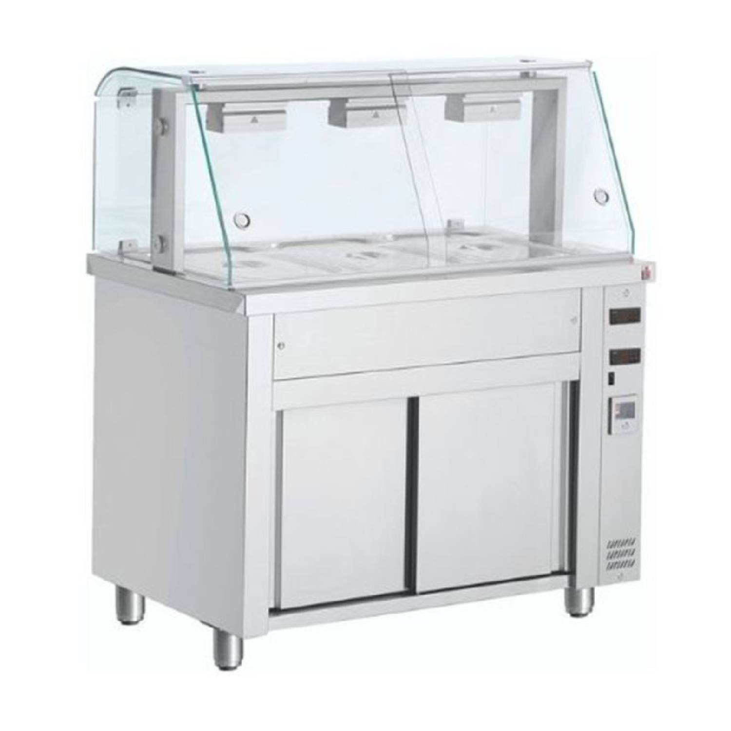 INOMAK MIV711 Gastronorm Bain Marie with Glass Structure & Heated Base