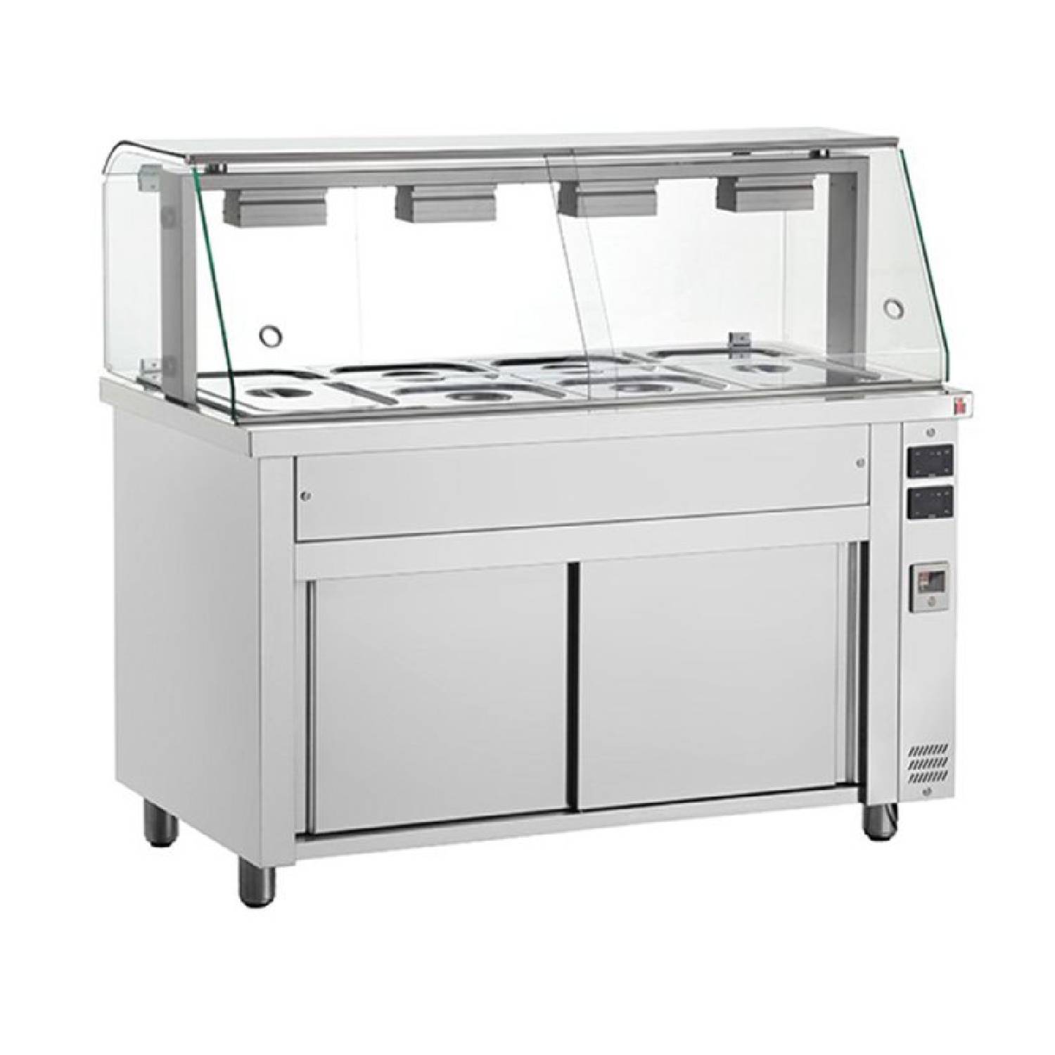 INOMAK MIV714 Gastronorm Bain Marie with Glass Structure & Heated Base