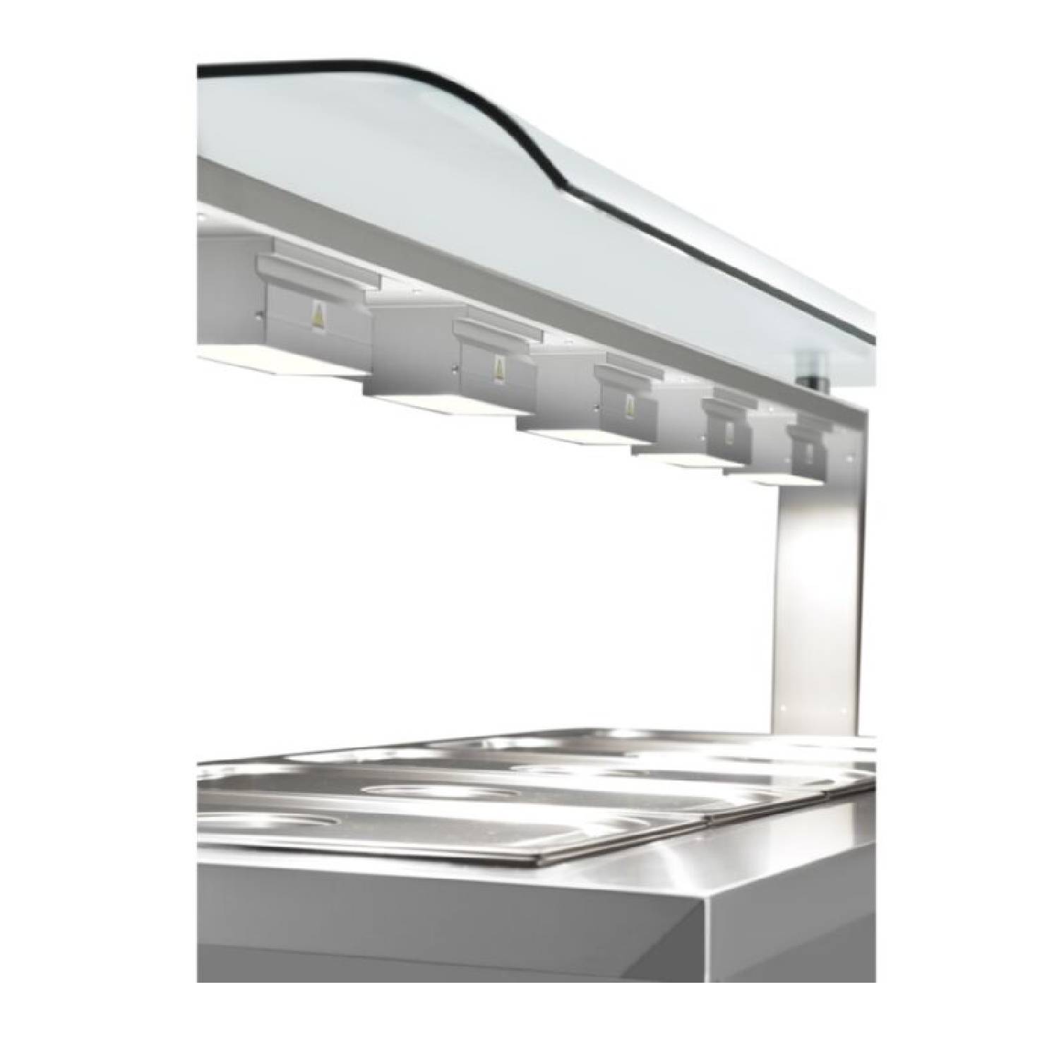 INOMAK MJV711 Gastronorm Bain Marie with Sneeze Guard & Heated Base INOMAK MJV Sneeze Guard (1)