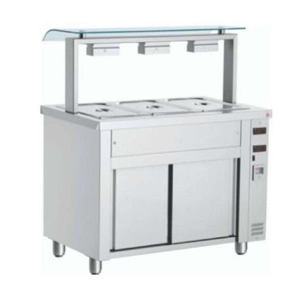 INOMAK MJV711 Gastronorm Bain Marie with Sneeze Guard & Heated Base