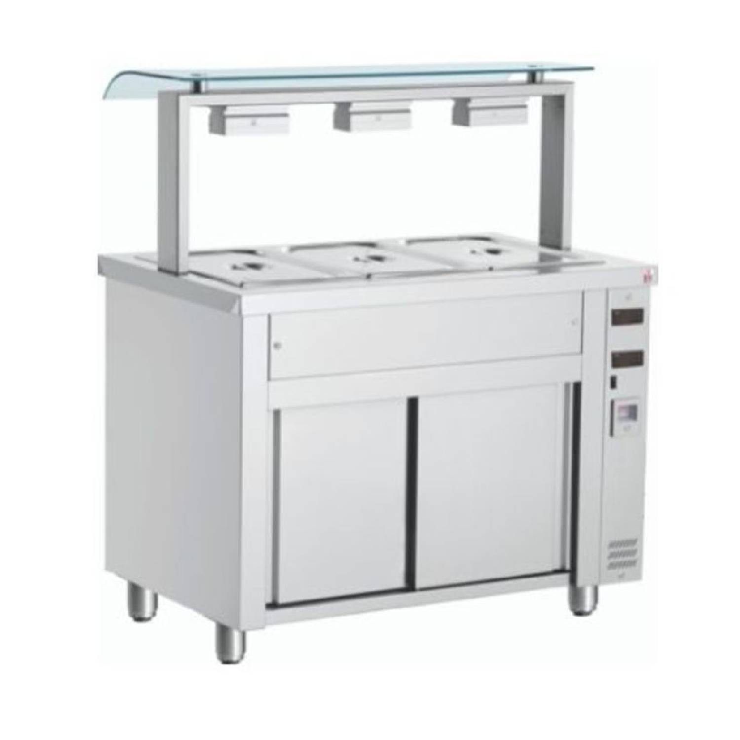 INOMAK MJV711 Gastronorm Bain Marie with Sneeze Guard & Heated Base INOMAK MJV711 Gastronorm Bain Marie with Sneeze Guard & Heated Base
