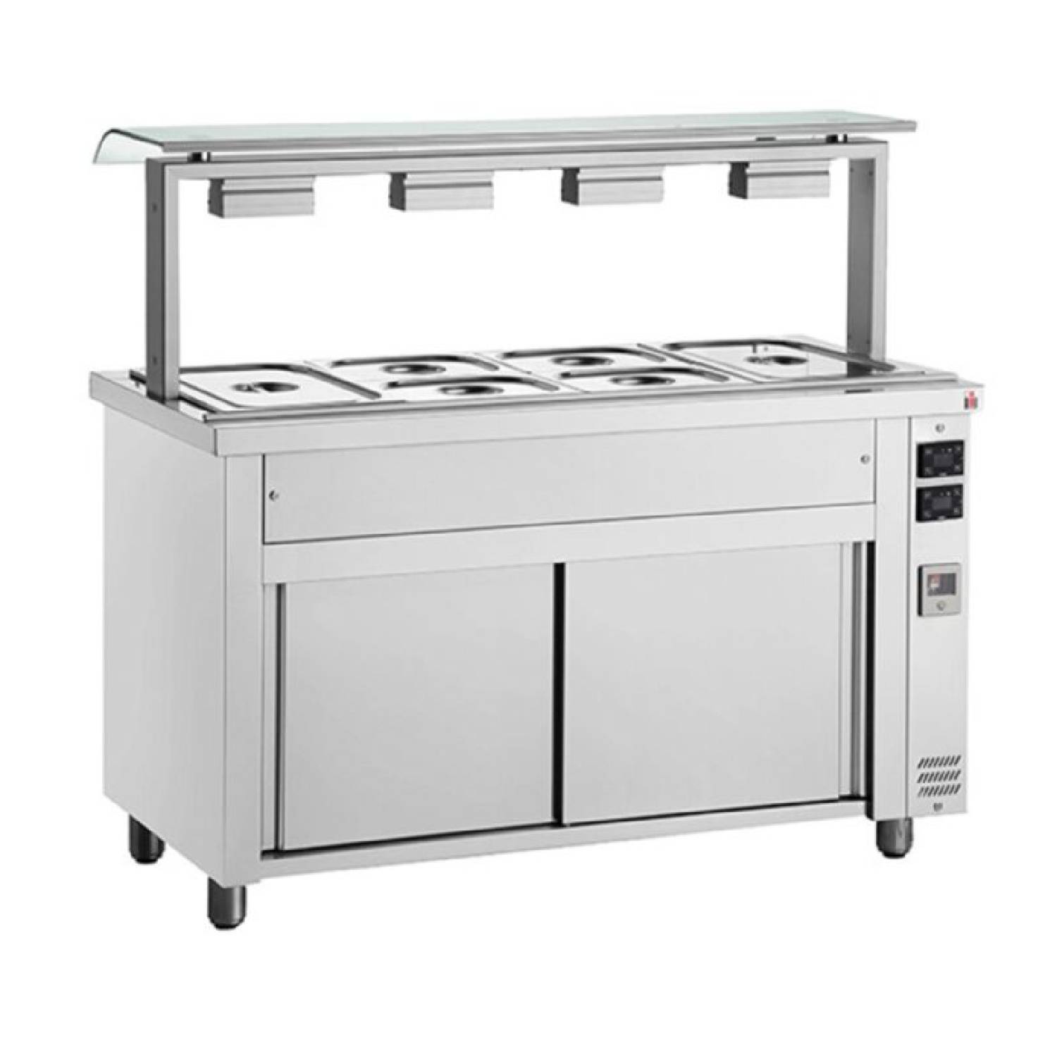 INOMAK MJV714 Gastronorm Bain Marie with Sneeze Guard & Heated Base INOMAK MJV714 Gastronorm Bain Marie with Sneeze Guard & Heated Base