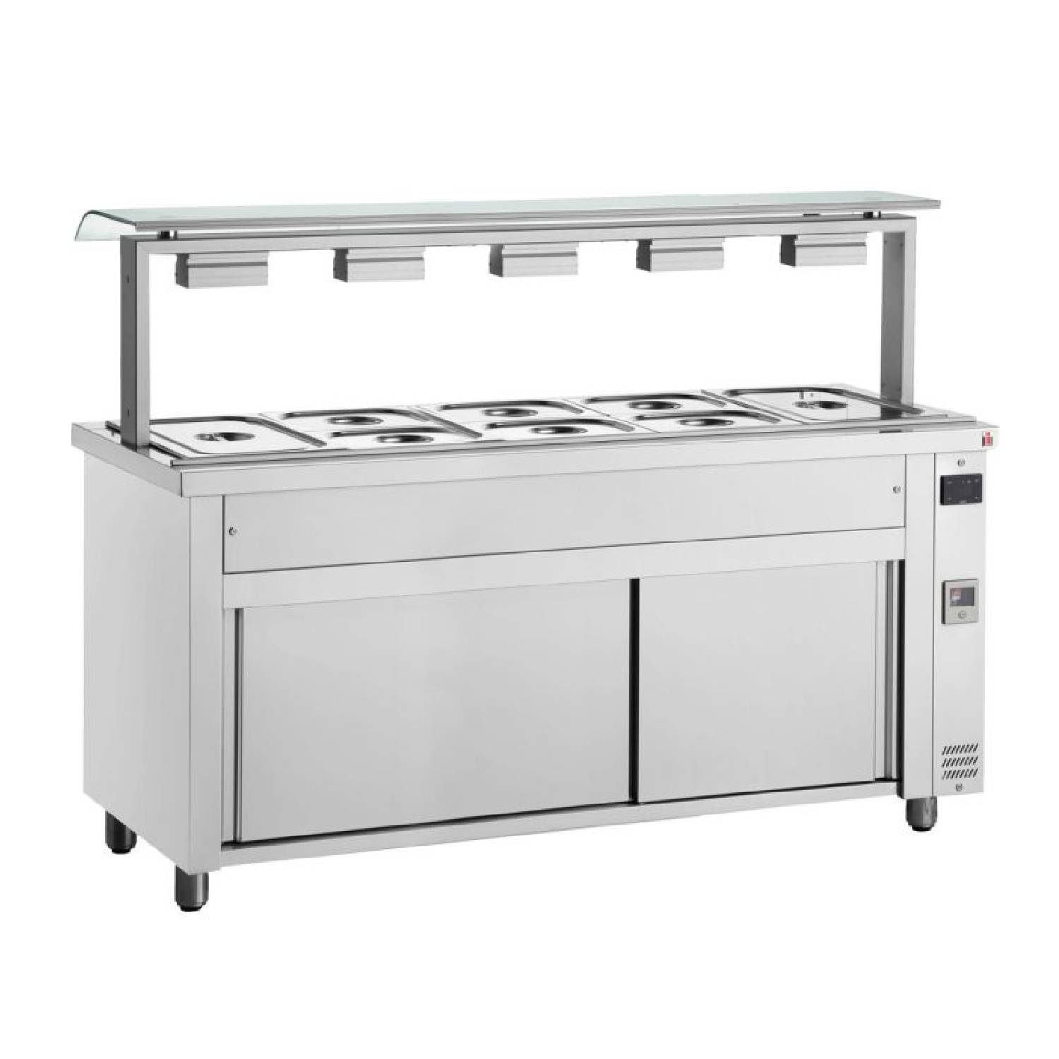 INOMAK MJV718 Gastronorm Bain Marie with Sneeze Guard & Heated Base INOMAK MJV718 Gastronorm Bain Marie with Sneeze Guard & Heated Base