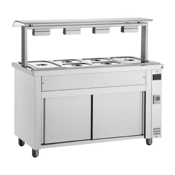INOMAK MVV714 Gastronorm Bain Marie with Sneeze Guard & Ambient Base