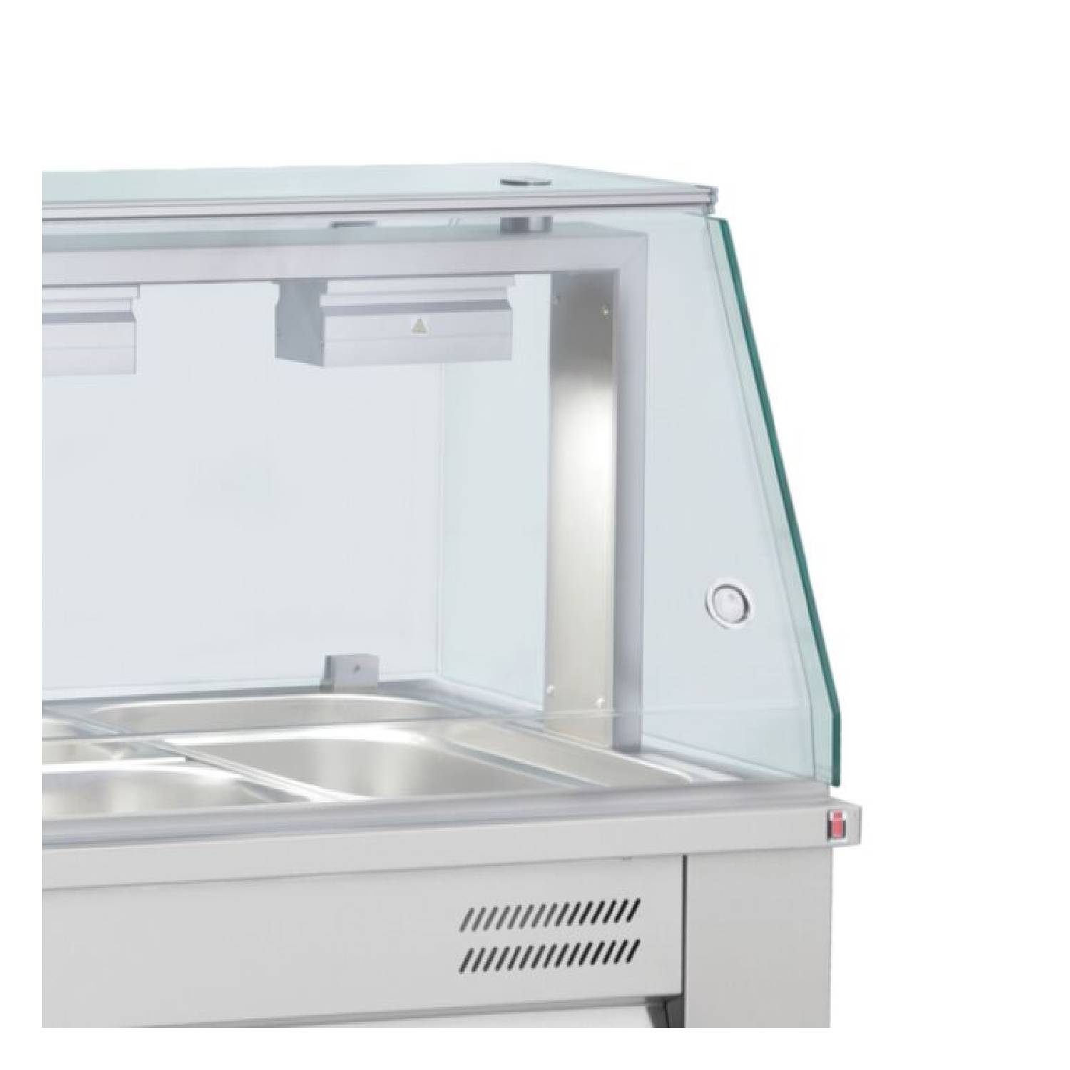 INOMAK MFV714 Gastronorm Bain Marie with Glass Structure & Ambient Base Inomak MFV Glass Structure