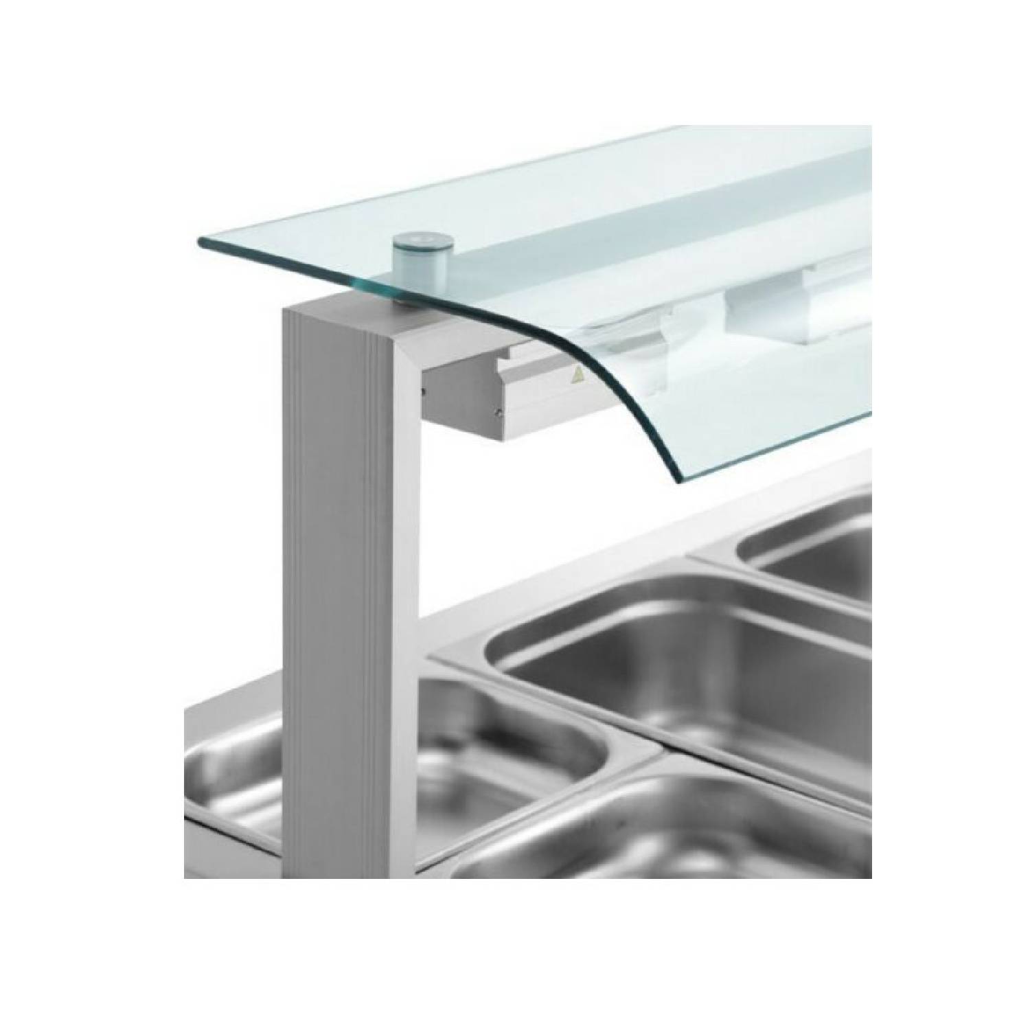 INOMAK MJV718 Gastronorm Bain Marie with Sneeze Guard & Heated Base Inomak MJV Sneeze Guard (2)