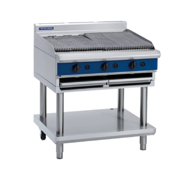 Blue Seal G593-LS 450mm Gas Chargrill with Leg Stand Blue Seal G593-B 450mm Gas Chargrill Bench Model