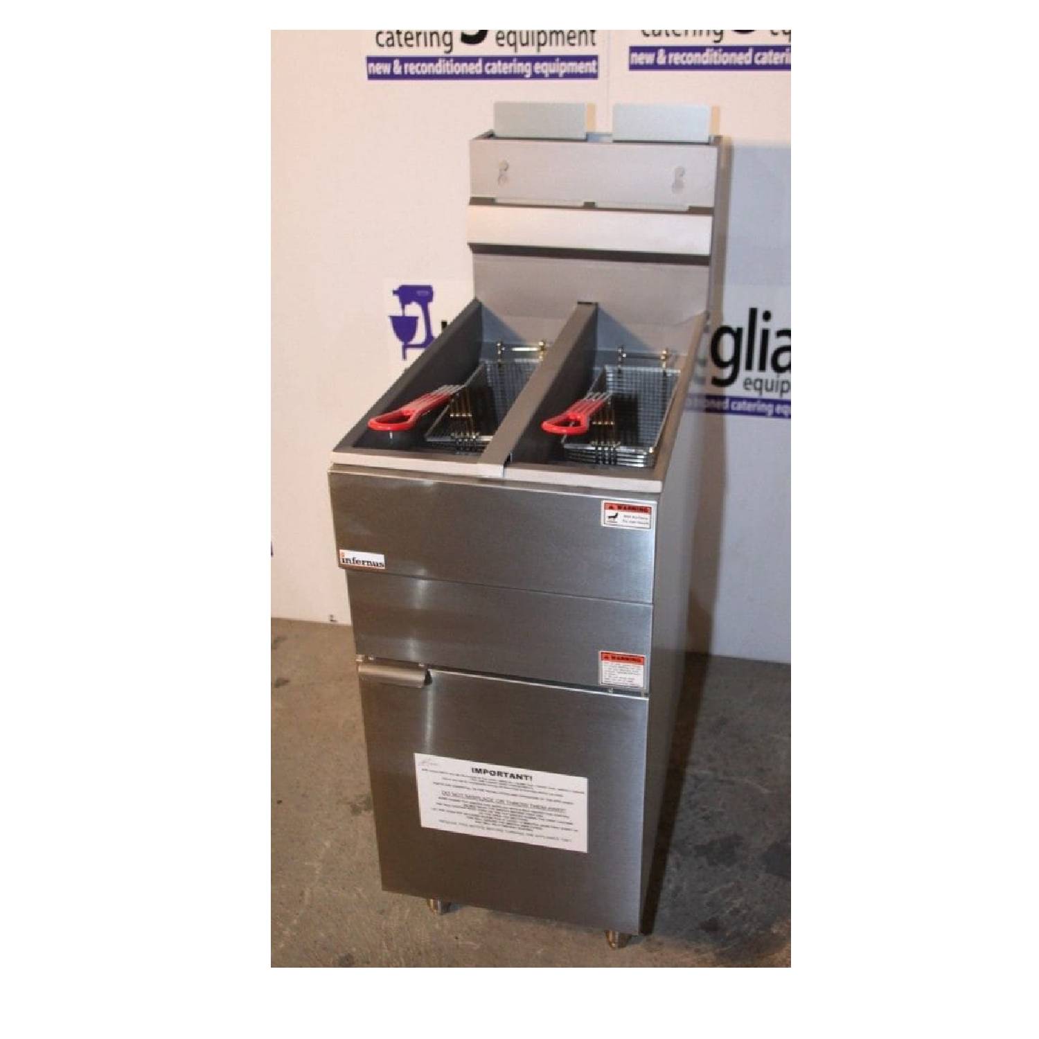 Infernus Natural Gas Twin Tank Fryer – 2 Baskets (2 x 9ltr tanks) Infernus Natural Gas Twin Tank Fryer - 2 Baskets (2 x 9ltr tanks)