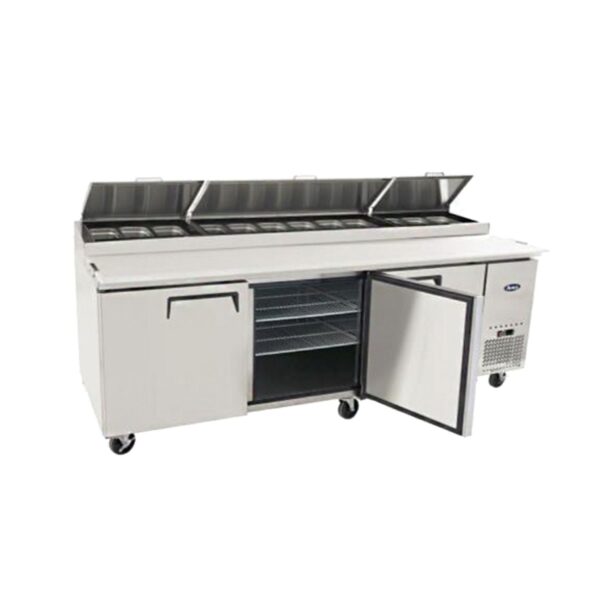Atosa MPF8203GR 3 Door Refrigerated Prep Table with GN Pans 804L