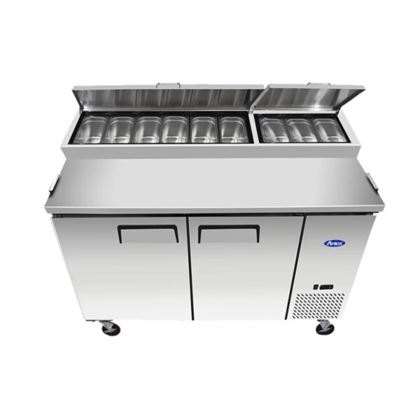 Atosa MPF8202GR 2 Door Refrigerated Prep Table with GN Pans