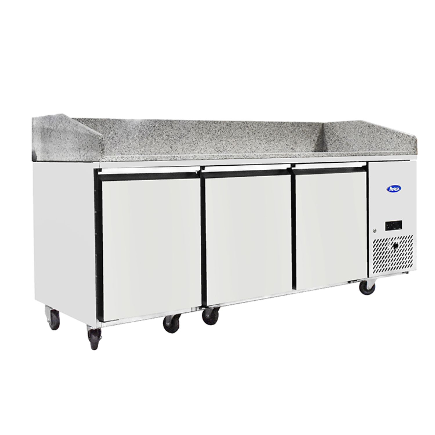 Atosa EPF3485GR 3 Door Pizza Prep Counter with Marble Top 375L