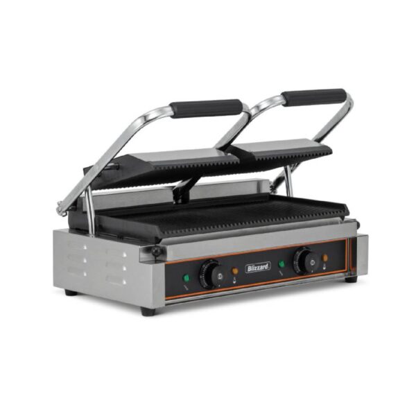 BLIZZARD BRRCG2 Double Contact Grill with Ribbed Top & Bottom Plates
