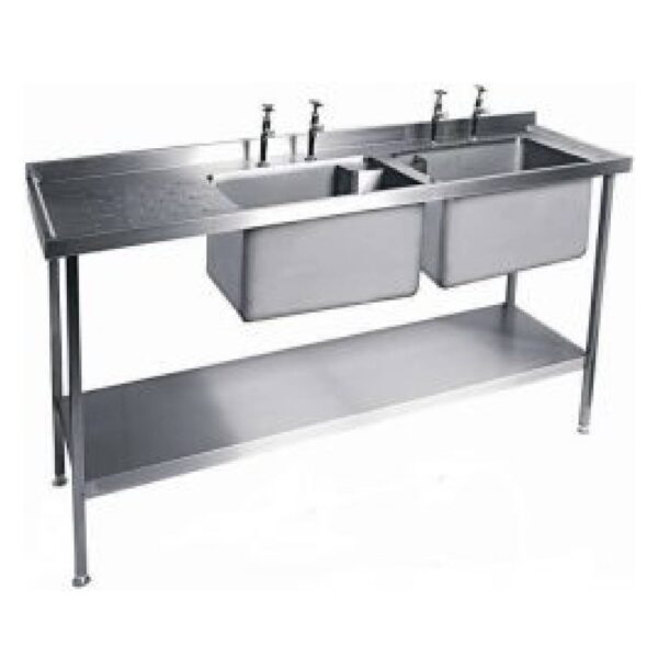 MOFFAT SSU18 Range Double Bowl Sink with Single Drainer, 1800mm wide