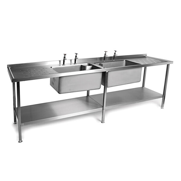 MOFFAT SSU24 Range Double Bowl Sink with Double Drainer, 2400mm wide MOFFAT SSU24 Range Double Bowl Sink with Double Drainer, 2400mm wide