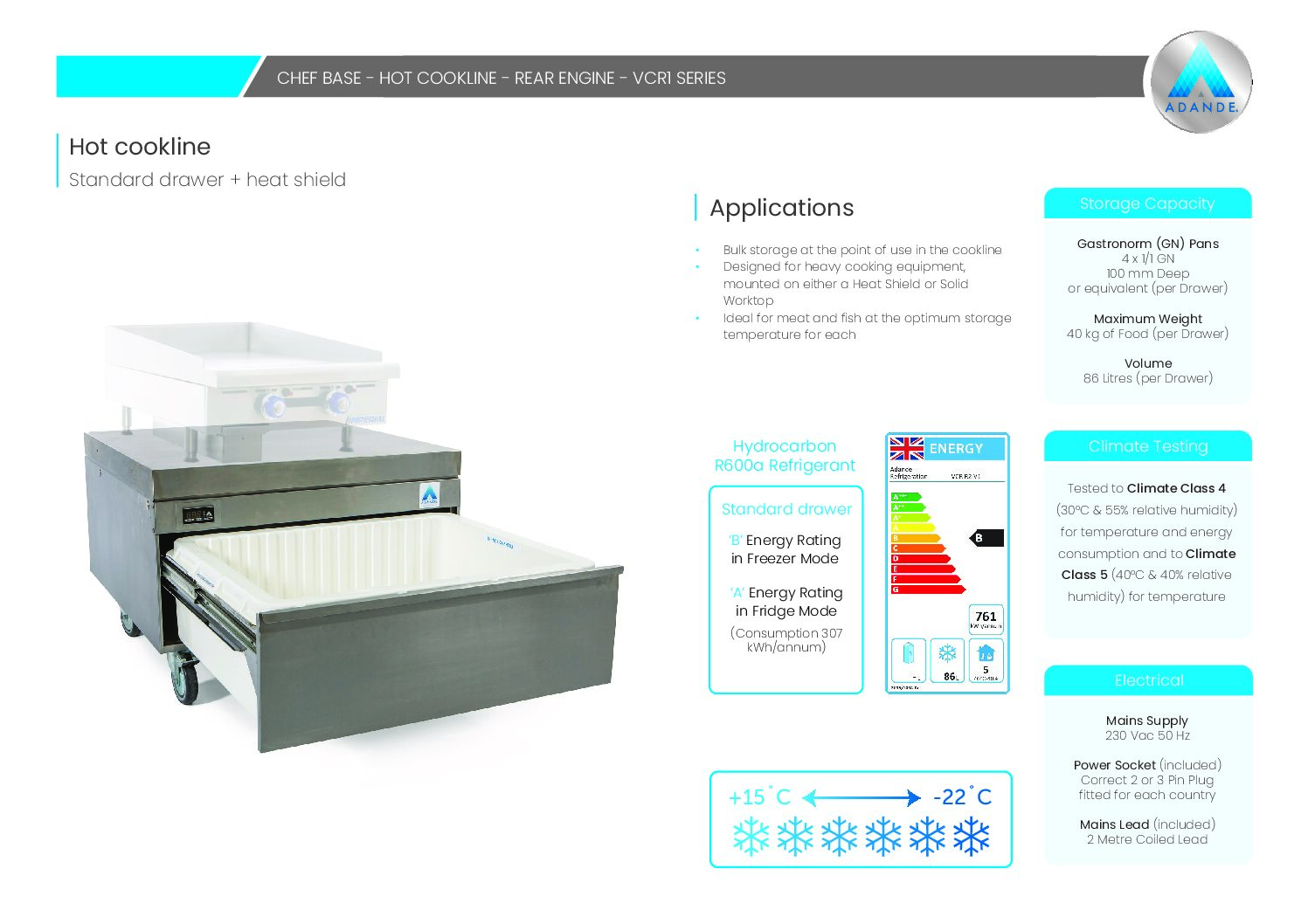 Adande VCR1/CHS Chef Base Drawer (Rear Engine, Heat-Shield Top) Adande VCR1/CHS Chef Base Drawer (Rear Engine, Heat-Shield Top) - Image 3