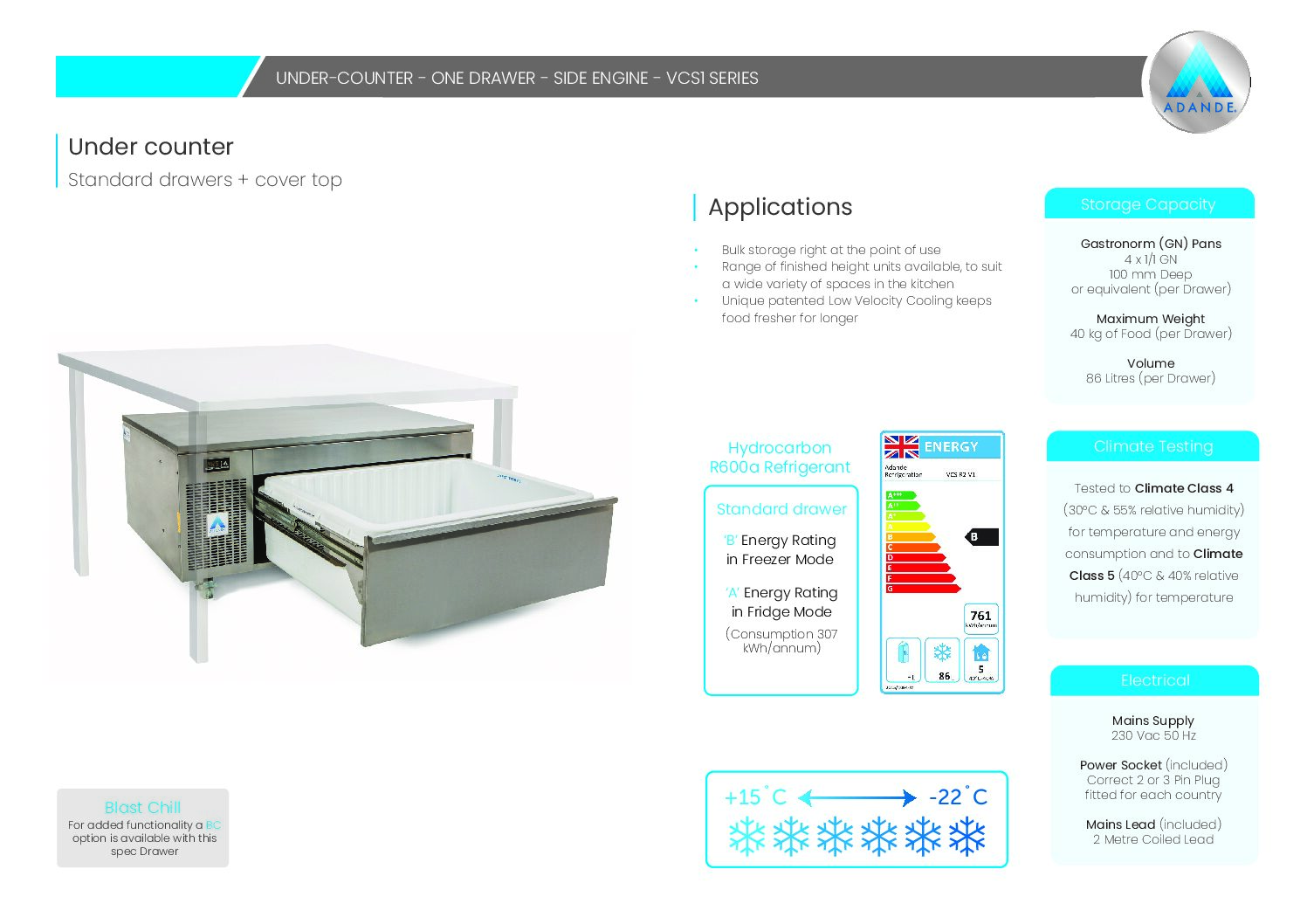 Adande VCS1/CHS – Chef Base Refrigerated Drawer (Heat-Shield Top) Adande VCS1/CHS – Chef Base Refrigerated Drawer (Heat-Shield Top) - Image 3