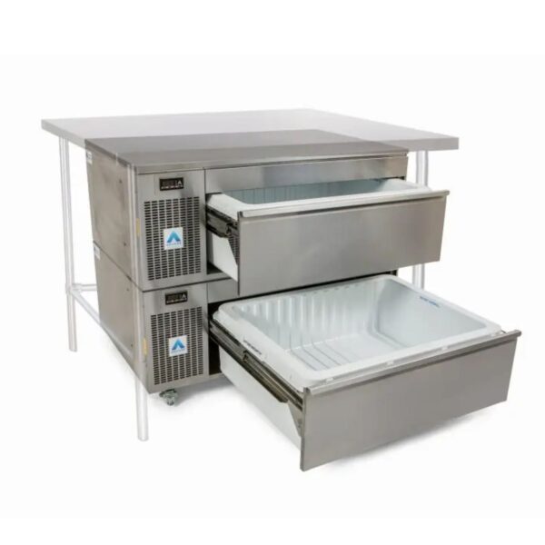 ADANDE VCS2/SCT Under Counter Prep Station, Side Engine, Double Drawer Unit