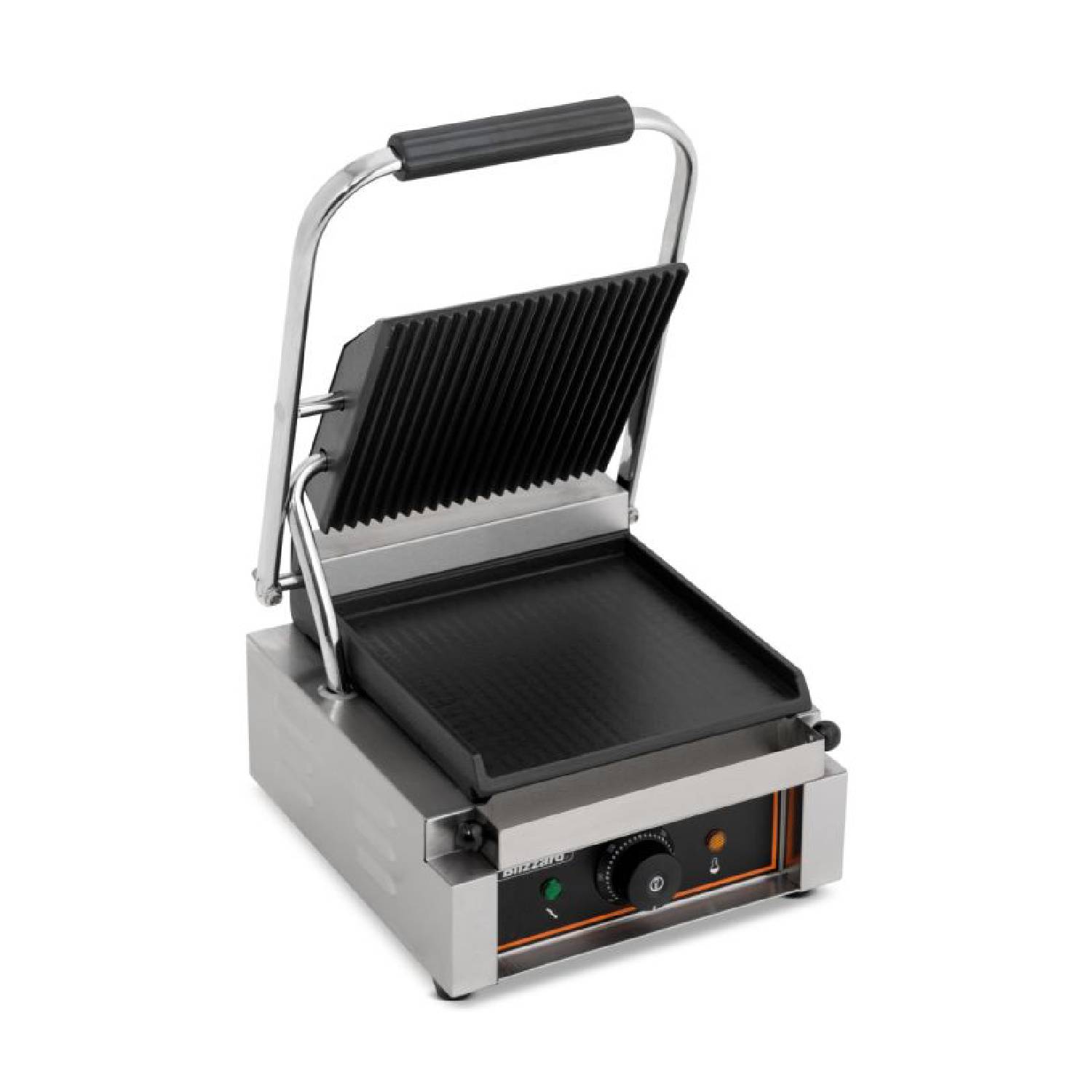 BLIZZARD BRSCG1 Single Contact Panini Grill (Ribbed top and smooth bottom plate)