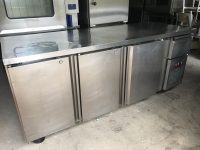 Commercial stainless steel 3 door counter prep fridge