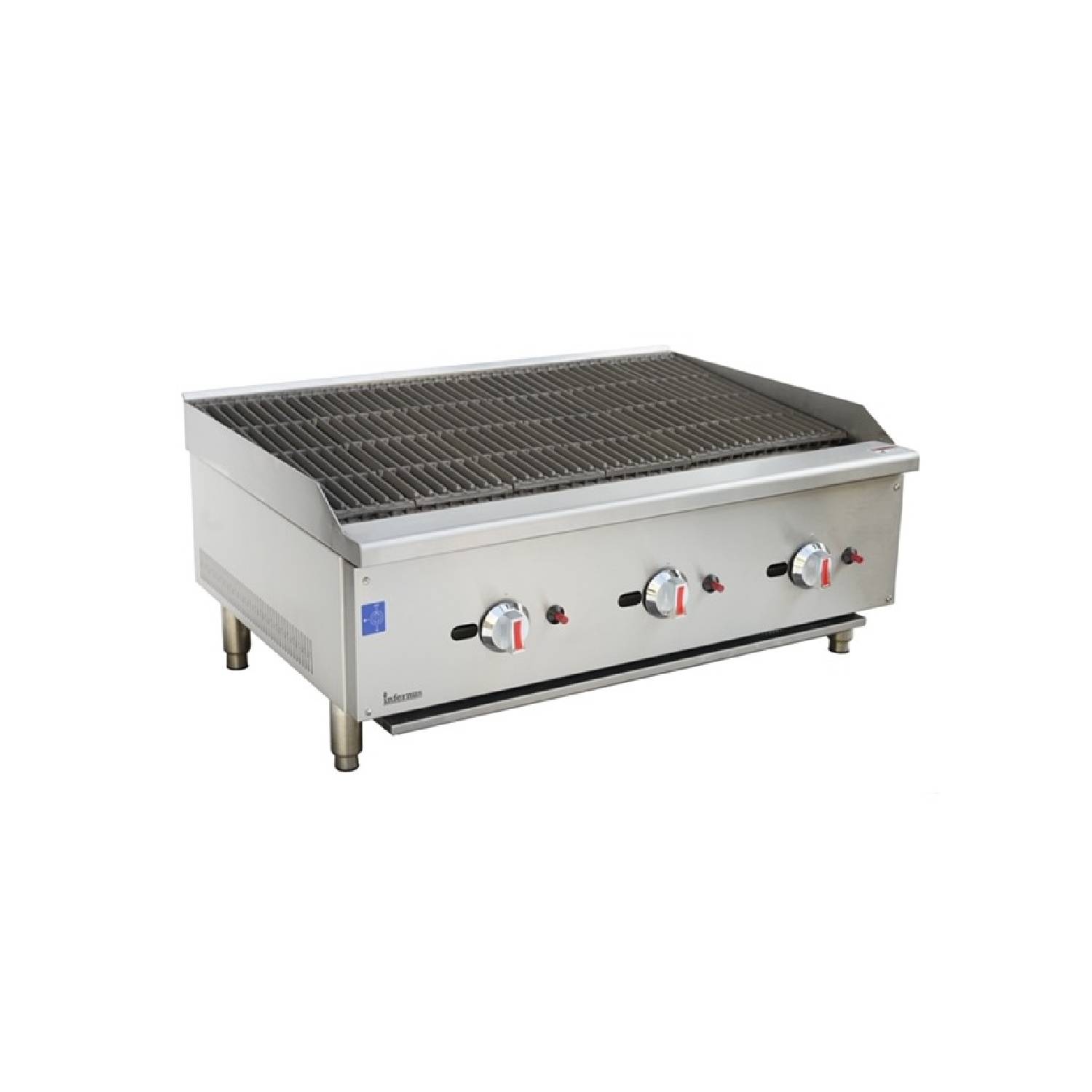 Infernus Gas 3 Burner Radiant Heat Charbroiler or Lava Rock Chargrill 900mm wide