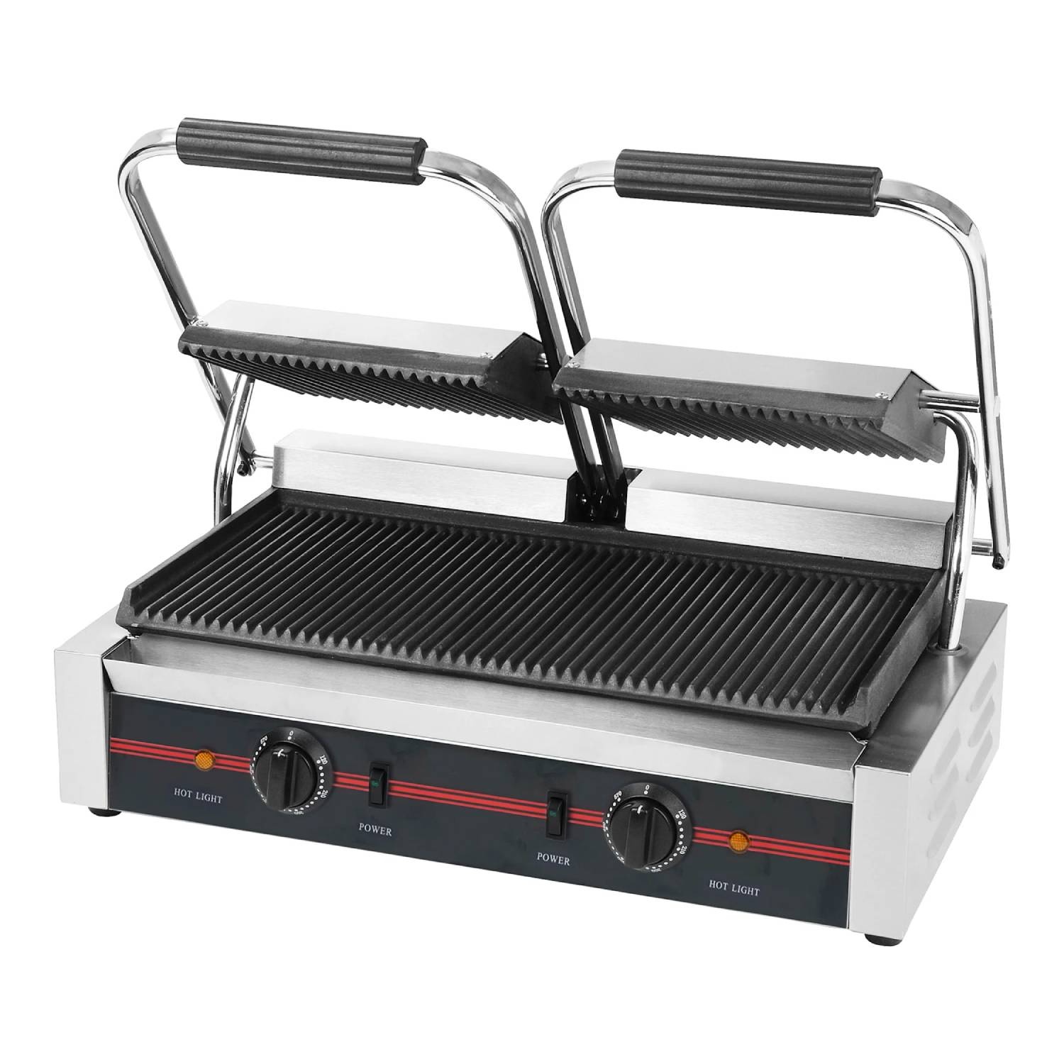 Infernus INF-PG2SA Upper/Lower Ribbed Twin Panini Grill
