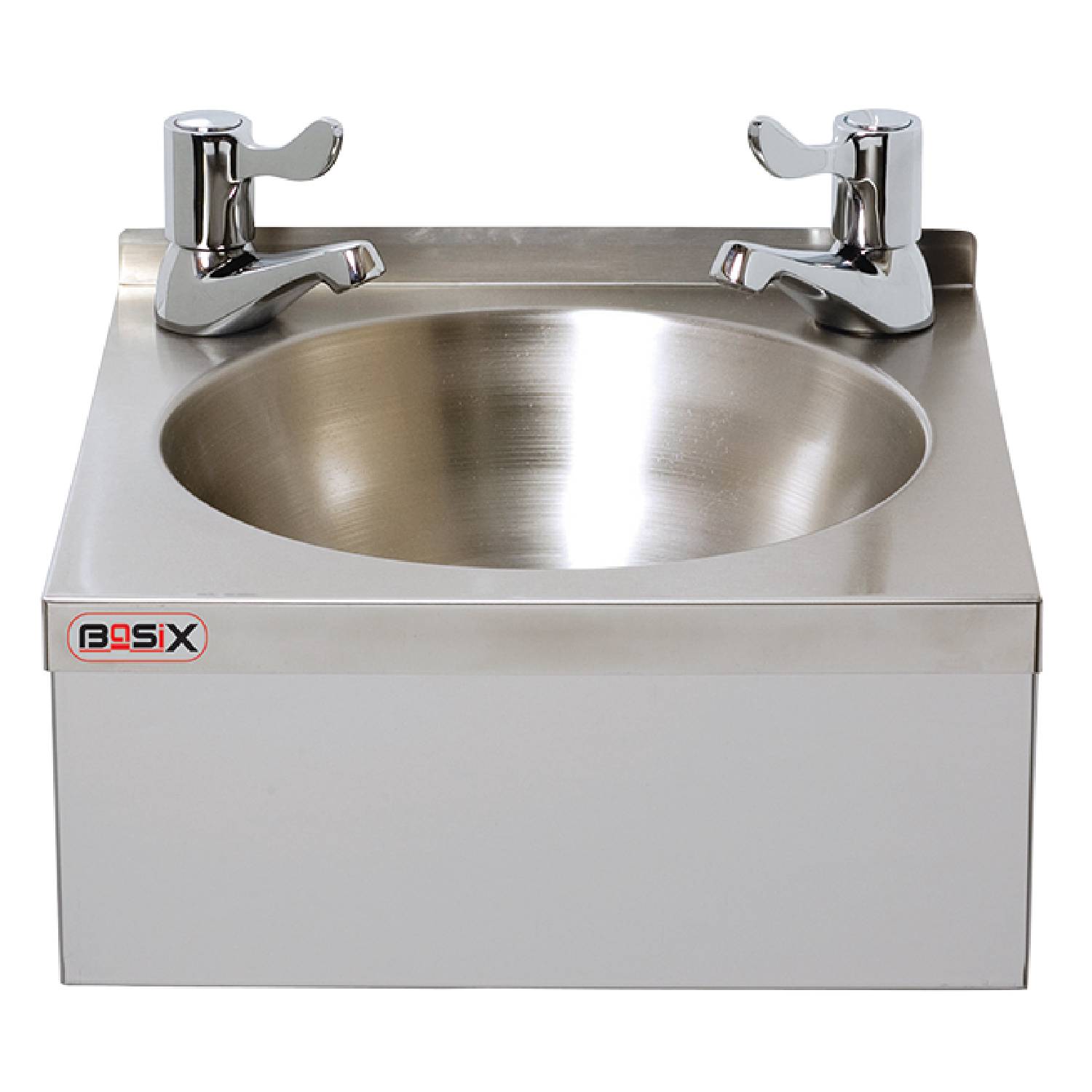 Mechline Basix WS2L Stainless Steel Handwash Basin with 3_ Lever Taps