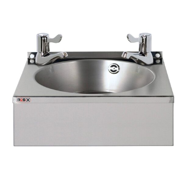 echline Basix WS4L Stainless Steel Handwash Basin with 3" Lever Taps