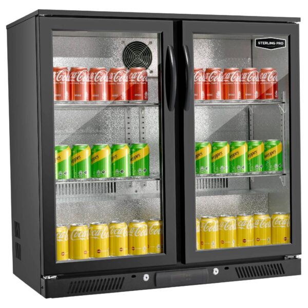 Sterling Pro Green SP2HC-BH Black Double Door Bottle Cooler