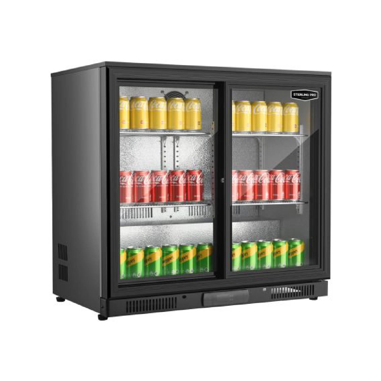 Sterling Pro Green SP2HC-BS Black Double Door Bottle Cooler