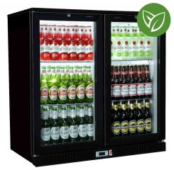 Sterling Pro Green SP2HC-BS Black Double Door Bottle Cooler