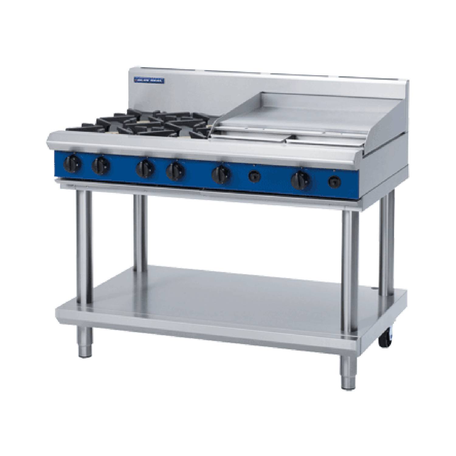 Blue Seal G518B-LS 1200mm Gas Cooktop with Griddle on Leg Stand