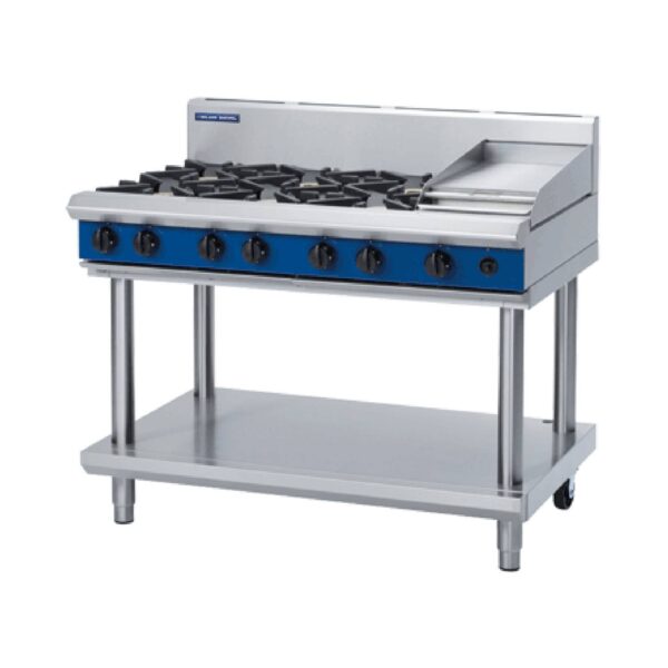 Blue Seal G518C-LS 1200mm Gas Cooktop with Griddle on Leg Stand