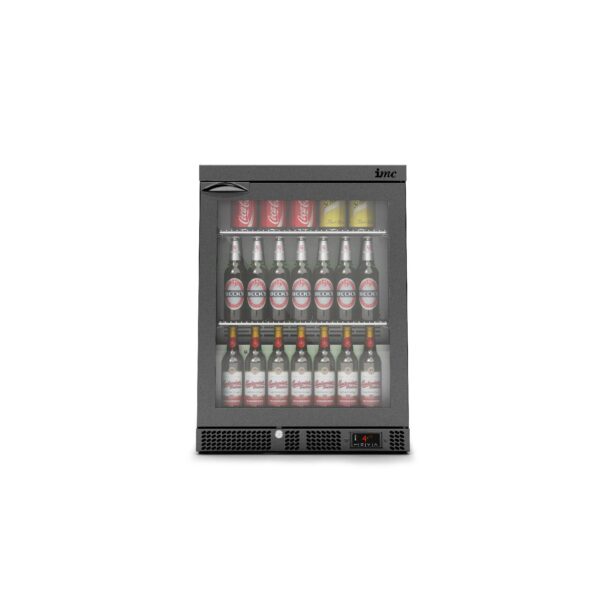 IMC Mistral M60 Reduced Height Single Glass Door Bottle Cooler, Black Frame (F77_15B) (1)