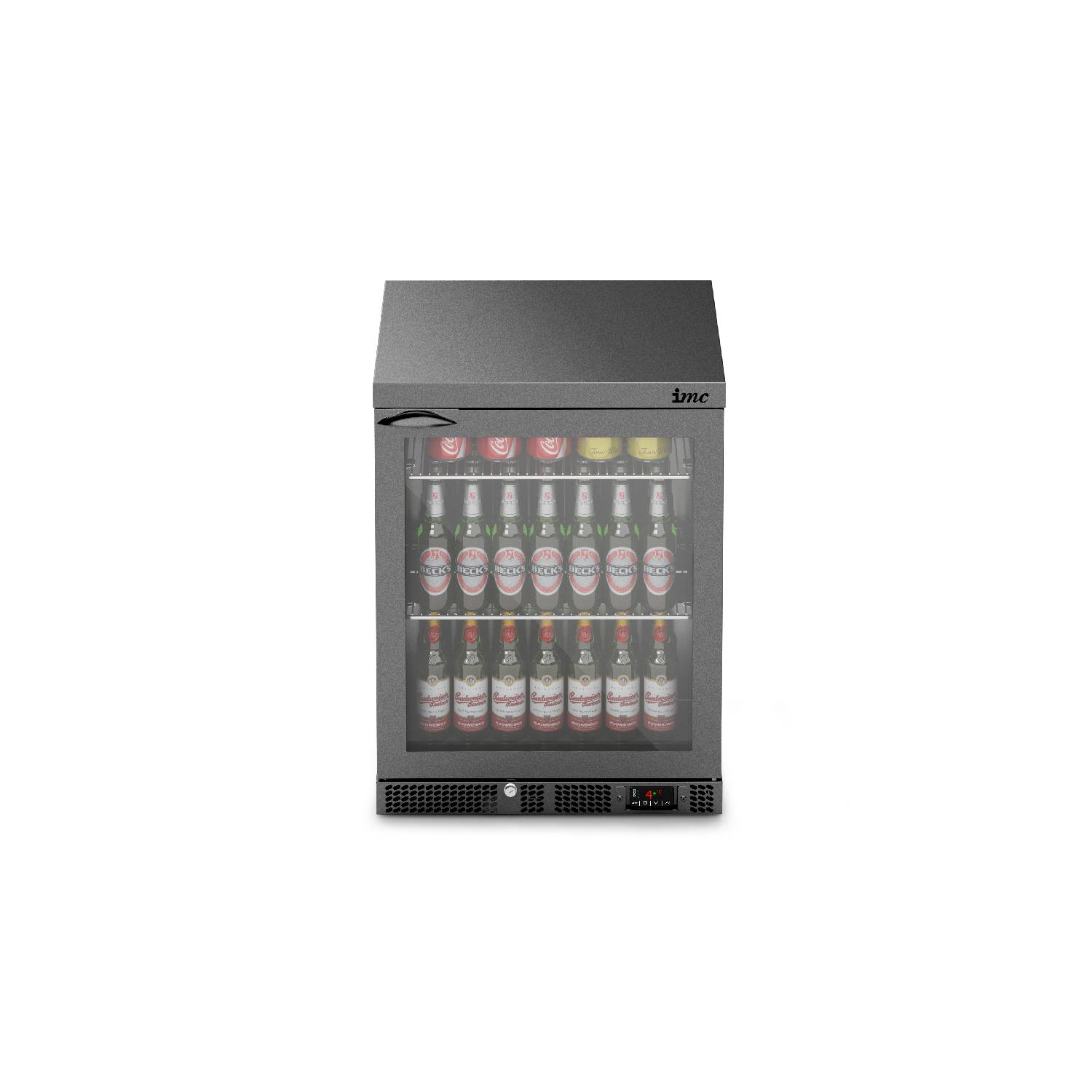 IMC Mistral M60 Reduced Height Single Glass Door Bottle Cooler, Black Frame (F77_15B)