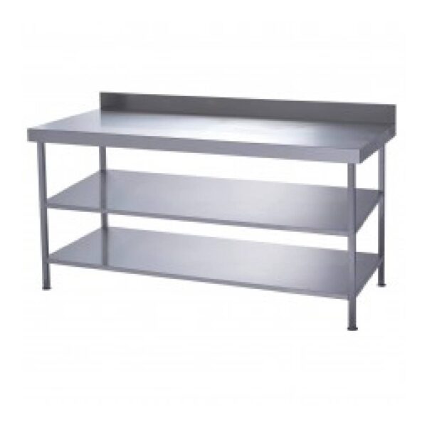 Parry TAB06600/2W Stainless Steel Wall Table With Two Undershelves – 600mm(w)