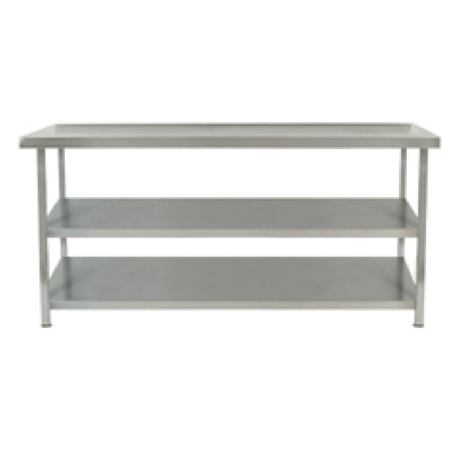 Parry TAB09700/2 Stainless Steel Centre Table With Two Undershelves – 900mm(w) Parry TAB09700/2 Stainless Steel Centre Table With Two Undershelves – 900mm(w)